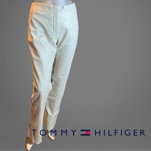 Stunning Vintage 90’s TOMMY HILFIGER Cream Soft Leather Slacks